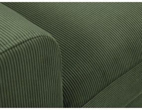 Зелен разтегателен ъглов диван с място за съхранение от рипсено кадифе (десен ъгъл) Kyoto – Cosmopolitan Design