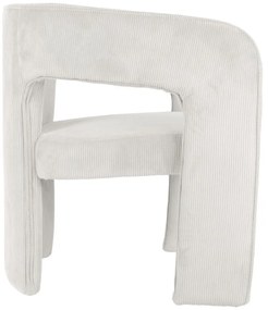Бяло кресло от рипсено кадифе Vigor – Leitmotiv