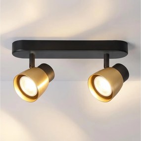 Brilagi - Точково осветително тяло NUGGET 2xGU10/30W/230V черно/златно