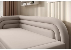 Бежов кадифен сгъваем/с място за съхранение диван ляв ъгъл 223 cm Fabillo – ELTAP