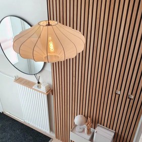 Дизайнерски висящ лампион Бял коприна 50 см - Plu