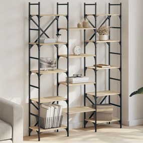 838869 vidaXL Етажерка за книги дъб сонома 127,5x28,5x172,5см инженерно дърво