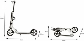 Сгъваем алуминиев скутер 95-105 см - повече цветове Бял