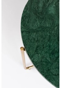 Кръгла масичка за кафе с мраморен плот в зелен и златист цвят ø 70 cm Timpa – White Label