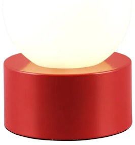 Червена настолна лампа със стъклен абажур (височина 17 cm) Countess - Trio