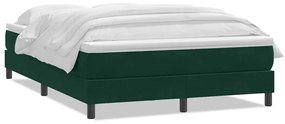 3315978 vidaXL Боксспринг легло с матрак, тъмнозелено, 160x220 см, кадифе