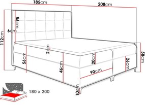 Тапицирано легло Snake-Prasino-180 x 200