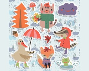 Декоративни стикери за стена Rainy Day от пяна L