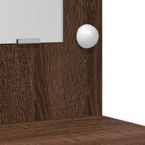 Sonata H Тоалетка с LED светлини Кафяв дъб 50x41x135 см