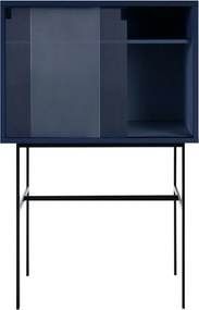 Тъмносиня витрина с плъзгащи се врати 70x109x40 cm Lekko – noo.ma