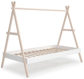 Детско легло от бяло/естествено борово дърво 90x200 cm Trufa - Marckeric