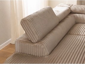 Кафяв ъглов диван от рипсено кадифе (ляв ъгъл L форма) Marbeya – Ropez