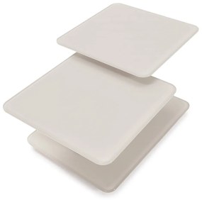 Кремава стъклена масичка за кафе 54x115 cm Elvi – Marckeric