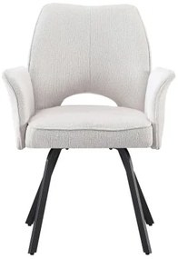 ТУЛИП Светло бежово (тъкан UF980-02) - МОДЕРЕН ТАПИЦИРАН СТОЛ С ПОДЛАКЪТНИЦИ ЗА ДНЕВНА/ТРАПЕЗАРИЯ/ОФИС ЛОФТ