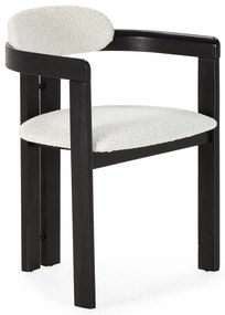 Бели/черни тапицирани трапезни столове в комплект с подлакътници 2 бр. Eiden – MOME