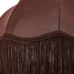 Кафяв текстилен абажур с бял интериор 31.5/15/14 - Heritage