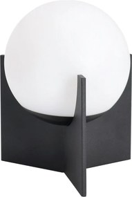 Черна метална LED затъмняваща се настолна лампа с пластмасов абажур (височина 16 cm) Cardamom – Bizzotto