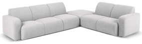Светлосив ъглов диван от плат букле (десен ъгъл) Molino - Micadoni Home