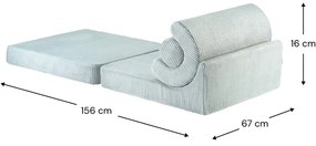 Детски стол от рипсено кадифе в цвят мента Flipster – Wigiwama