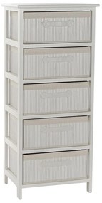Скрин DKD Home Decor Бял Бамбук Дърво от пауловния 42 x 32 x 98 cm