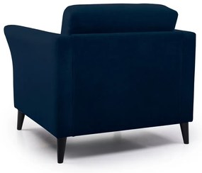 Тъмносиньо кадифено кресло Eden – Scandic