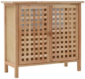 247607 vidaXL Шкаф за мивка с огледало, масивно орехово дърво