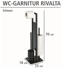 Матовочерна стоманена поставка за тоалетна хартия Rivalta - Wenko