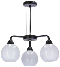 Черно-бяла висяща лампа със стъклен абажур ø 16 cm Caldera - Candellux Lighting