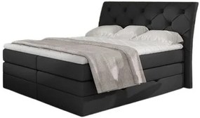 Тапицирано легло Lorane-Черна кожа-140 x 200