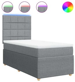 3294183 vidaXL Боксспринг легло с матрак, светлосиво, 80x200 см, плат