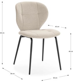 Кремави трапезни столове в комплект от 2 бр. Maori – Marckeric