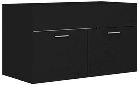 804657 vidaXL Долен шкаф за мивка, черен, 80x38,5x46 см, инженерно дърво