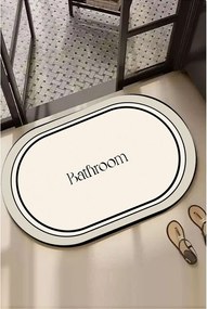 Кремав килим за баня 60x100 cm Farbelle – Foutastic