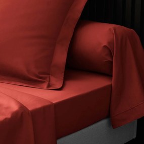 Еластичен чаршаф от памук перкал тухлен 180x200 cm Percaline – douceur d'intérieur