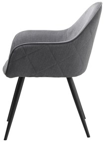 Сив тапициран трапезен стол с подлакътници Minto – Unique Furniture