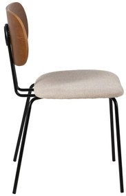 Кафяви и кремави трапезни столове в комплект от 4 броя Cleo - Ixia