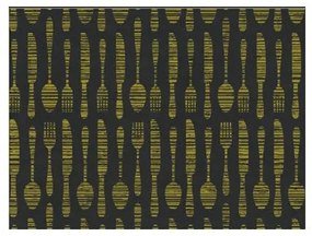 Хартиена подложка за хранене 30x40см с декор "GOURMET ORO" черна ПАКЕТ 250бр LUNI PAPER-(TV58G) - Horecano