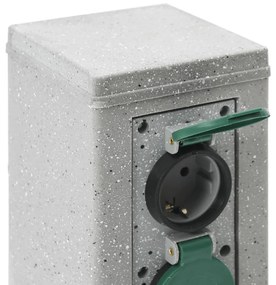 Външен контакт с шип 4-посочен каменна визия сив 16x16x29,5 см