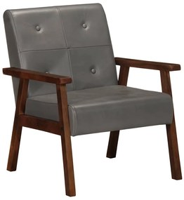 247643 vidaXL Фотьойл, сив, естествена кожа