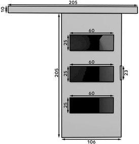 Плъзгаща се врата Rea-Gkri-Length: 106 cm