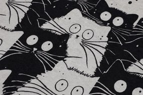 Черни/сиви килими за баня в комплект 2 бр. 60x100 cm White Cats – Foutastic