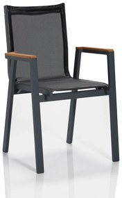 Градински столове комплект (6 броя) Ottowa, цвят Сив Черен