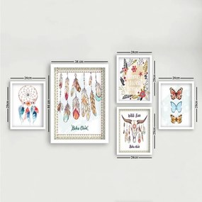 Картини в комплект от 5 бр. Boho - Wallity