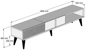 Маса за телевизор от декор от мрамор в естествен цвят 180x40 cm Milan – Kalune Design