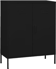 336169 vidaXL Шкаф за съхранение, черен, 80х35х101,5 см, стомана