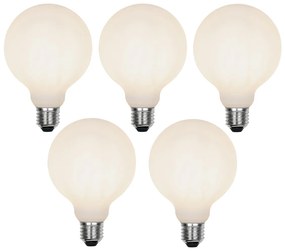 Комплект от 5 LED крушки E27 3-степенно димируеми G95 Матирани 5W 550 lm 2700K