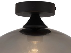 Арт Деко плафон черен с димно стъкло - Sandra