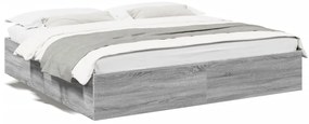 3280998 vidaXL Рамка за легло, сив сонома, 180x200 см, инженерно дърво