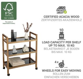 Рафт за баня от масивна акация в черен и естествен цвят 65x76,5 cm Fondi – Wenko