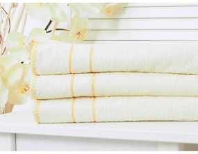 Жълта и кремава кърпа за баня 65x130 cm - B.E.S.